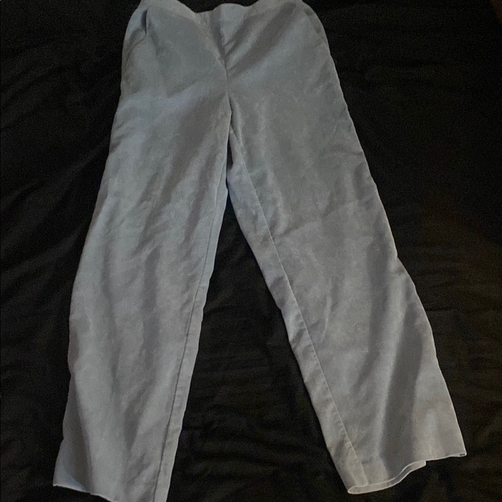 Alfred Dunner Corduroy/Denim Style Gray Wide-Leg Pants